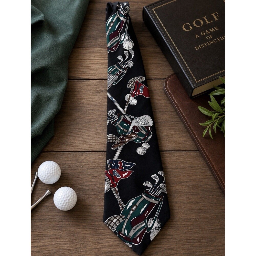 American Sports Classic Golf Tie Silk USA Novelty Golf Clubs 58"